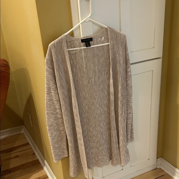 Tahari Light Taupe Ribbed Cardigan - Picture 4 of 5